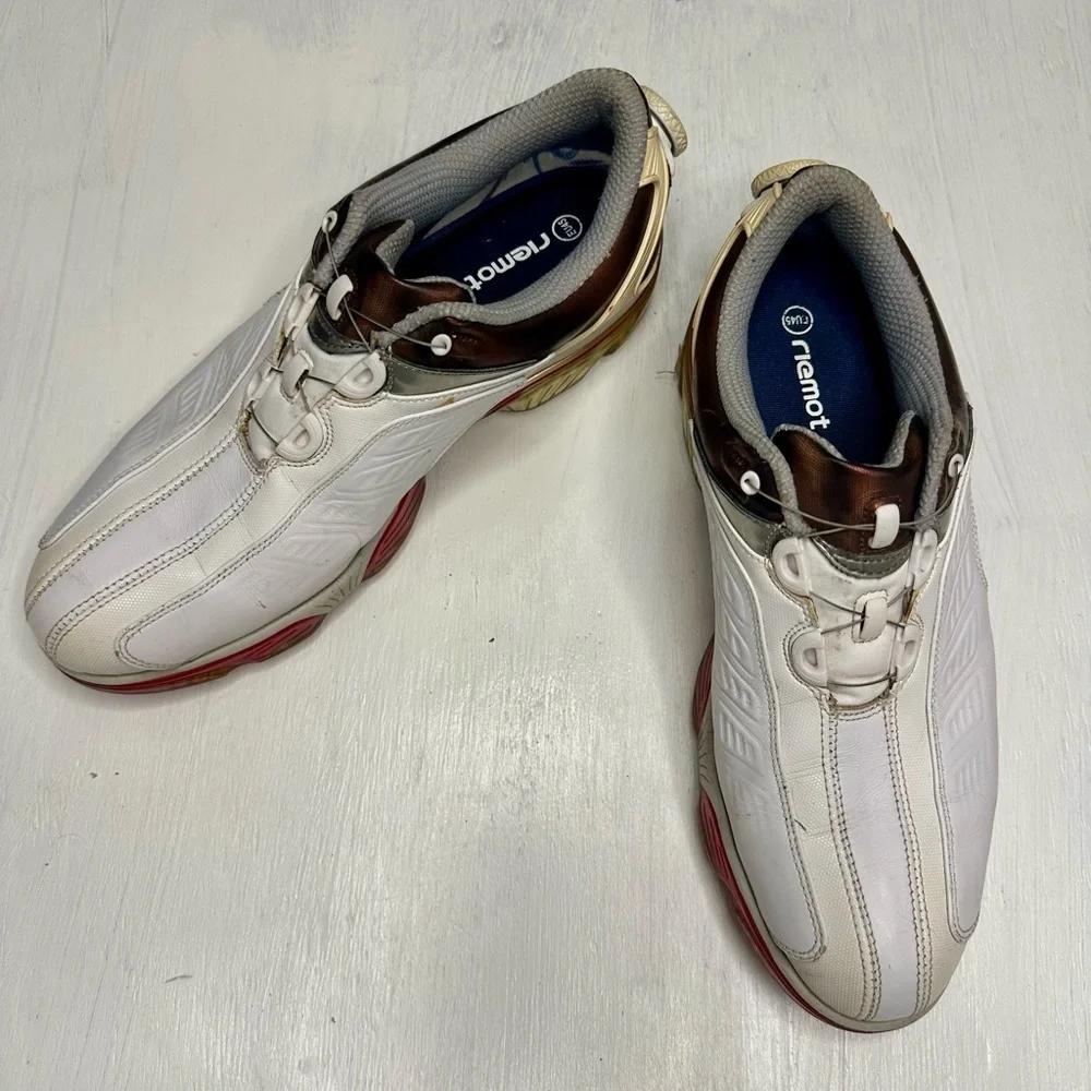 FootJoy FJ Sport BOA 53224 Men’s Golf Shoes 9.5M White Red Brown Spiked